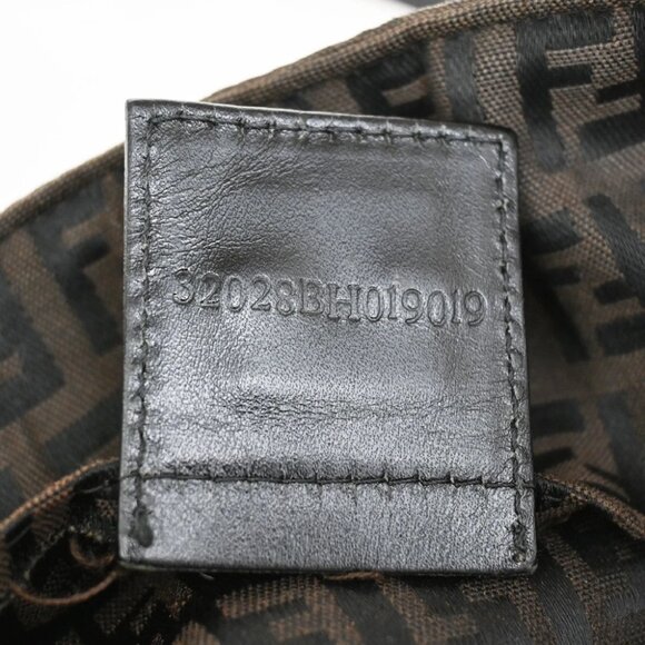 FENDI Logo Zucchino Hand Tote Bag Canvas Leather Brown Italy - Picture 11 of 14